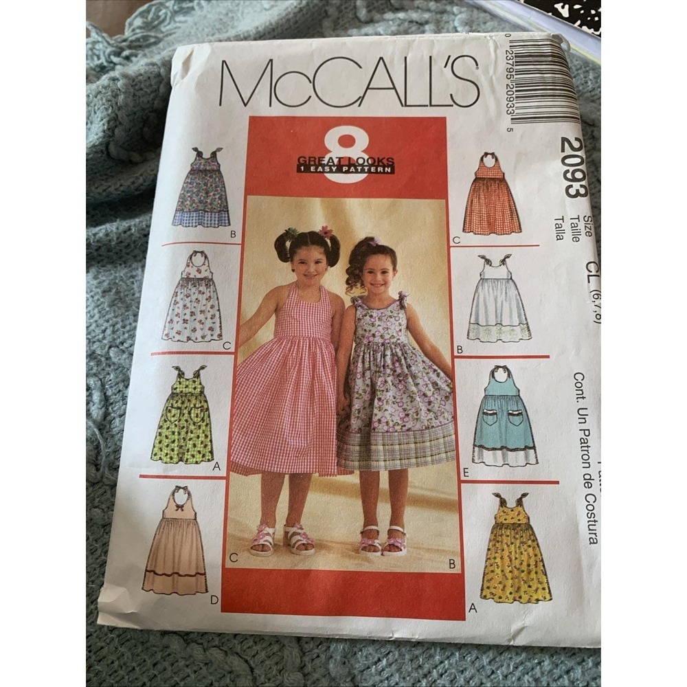 McCall's Girls Sundress 8 Different Looks Pattern 2093 Size CL  6,7,8 Cut